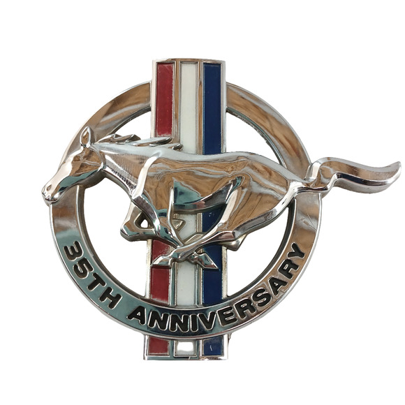Lot of 2 Ford Mustang 35th Anniversary Emblem Badge Running Horse Logo Collector - Picture 1 of 5